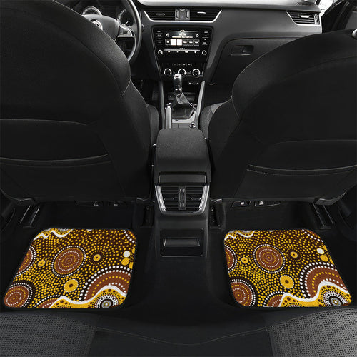 Hawthorn Hawks Car Mats Aboriginal Dot Pattern - Football Mascot Heritage Pride