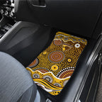 Hawthorn Hawks Car Mats Aboriginal Dot Pattern - Football Mascot Heritage Pride