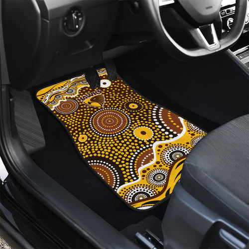 Hawthorn Hawks Car Mats Aboriginal Dot Pattern - Football Mascot Heritage Pride