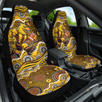 Hawthorn Hawks Car Seat Cover Aboriginal Dot Pattern - Football Mascot Heritage Pride