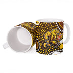 Hawthorn Hawks Ceramic Mug Aboriginal Dot Pattern - Football Mascot Heritage Pride