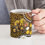 Hawthorn Hawks Ceramic Mug Aboriginal Dot Pattern - Football Mascot Heritage Pride