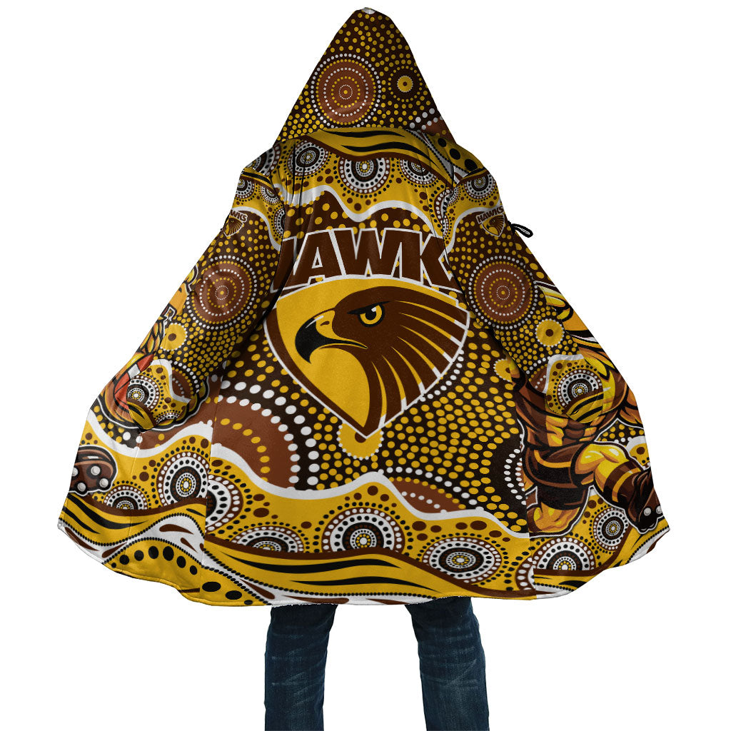 Hawthorn Hawks Cloak Aboriginal Dot Pattern - Football Mascot Heritage Pride
