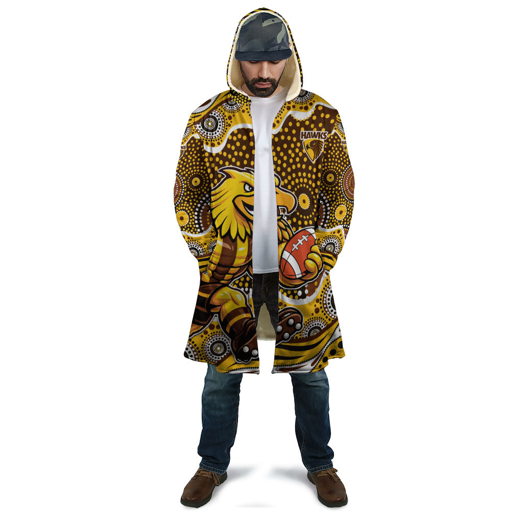 Hawthorn Hawks Cloak Aboriginal Dot Pattern - Football Mascot Heritage Pride