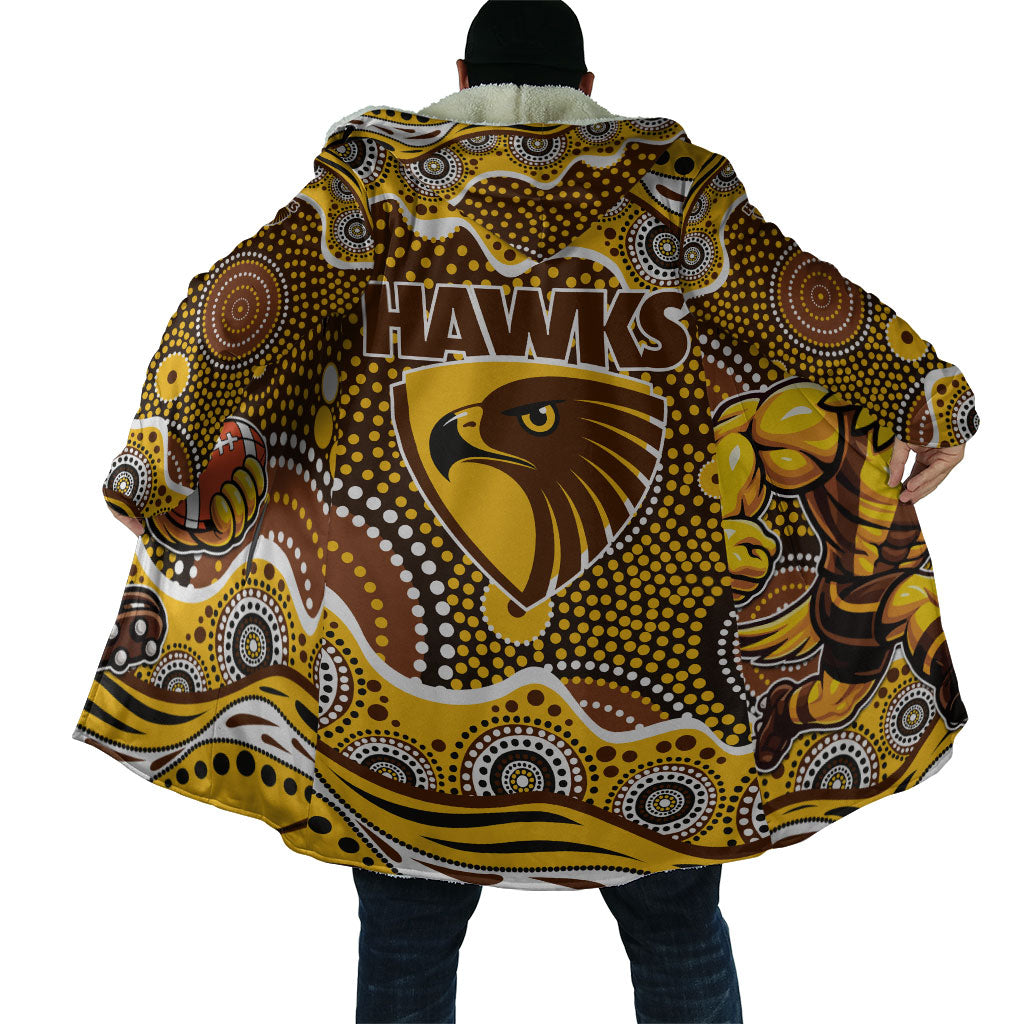 Hawthorn Hawks Cloak Aboriginal Dot Pattern - Football Mascot Heritage Pride