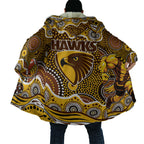Hawthorn Hawks Cloak Aboriginal Dot Pattern - Football Mascot Heritage Pride