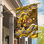 Hawthorn Hawks Garden Flag Aboriginal Dot Pattern - Football Mascot Heritage Pride