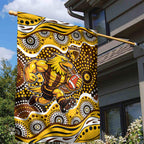 Hawthorn Hawks Garden Flag Aboriginal Dot Pattern - Football Mascot Heritage Pride
