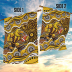 Hawthorn Hawks Garden Flag Aboriginal Dot Pattern - Football Mascot Heritage Pride