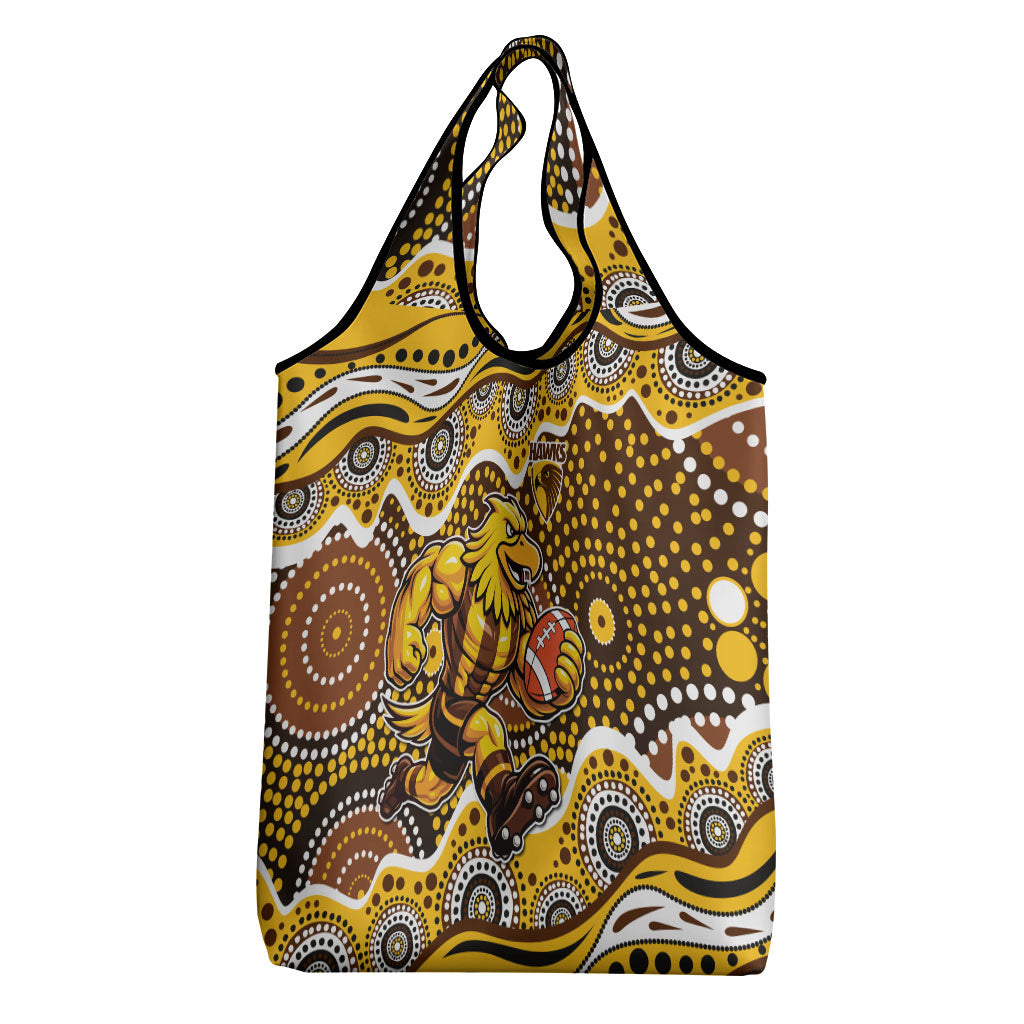 Hawthorn Hawks Grocery Bag Aboriginal Dot Pattern - Football Mascot Heritage Pride