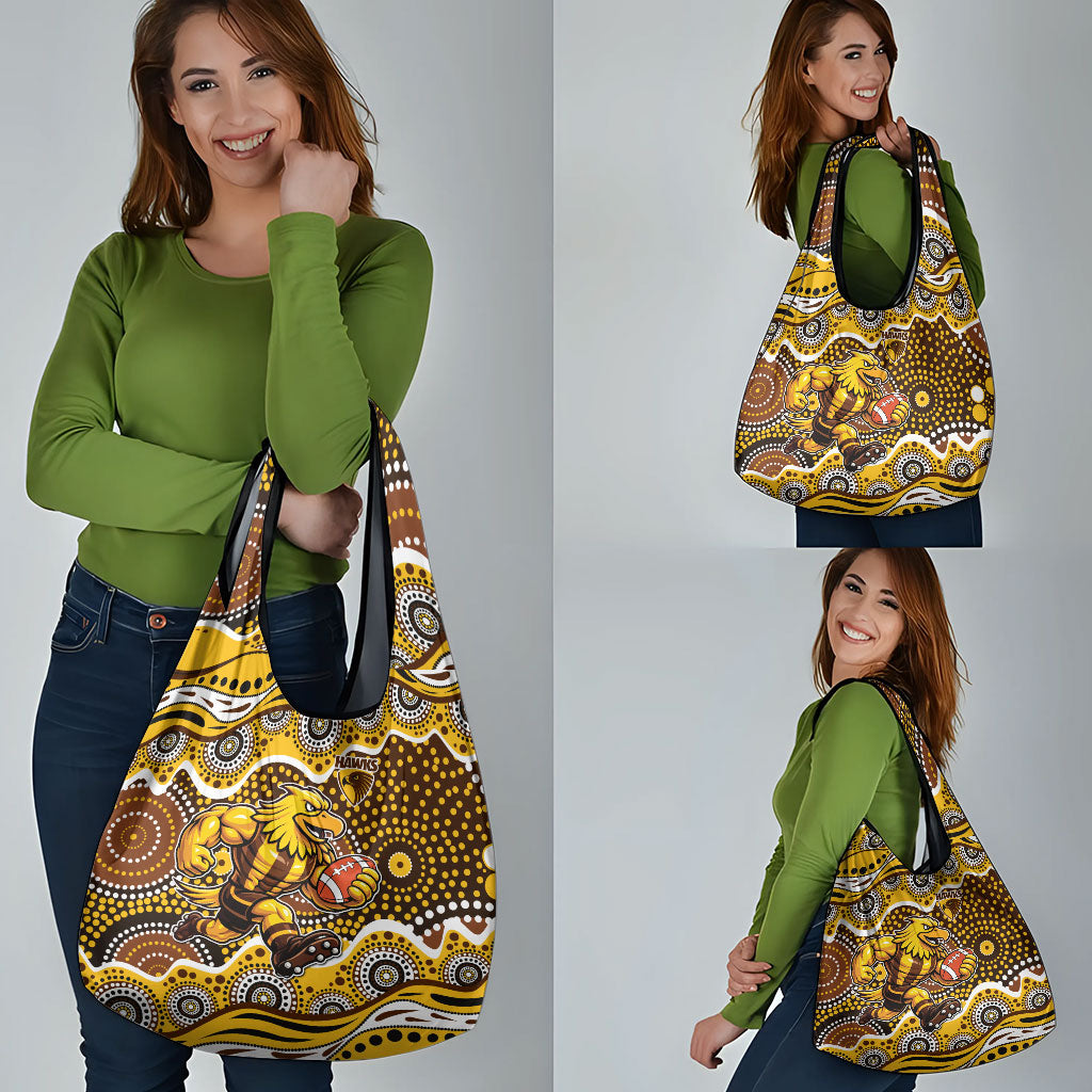Hawthorn Hawks Grocery Bag Aboriginal Dot Pattern - Football Mascot Heritage Pride