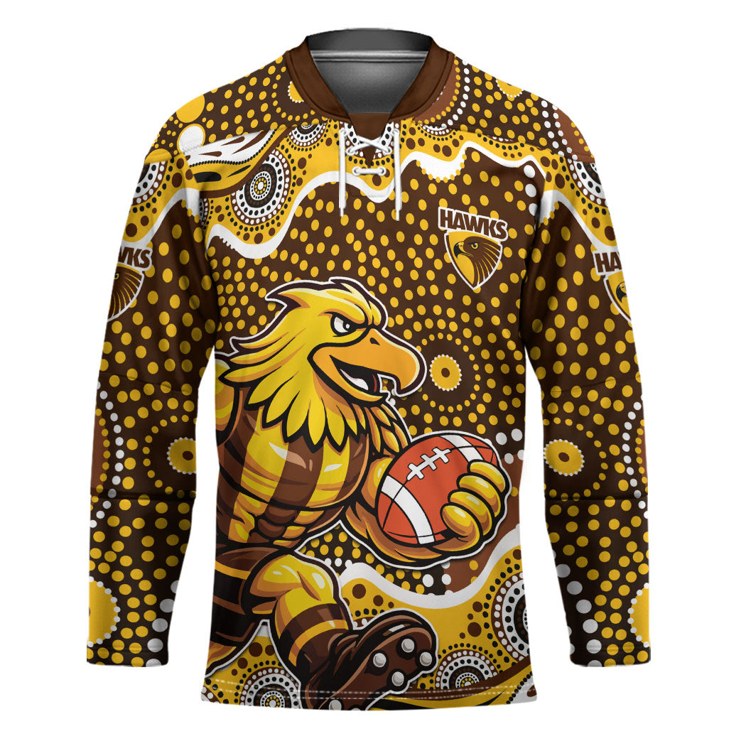 Hawthorn Hawks Hockey Jersey Aboriginal Dot Pattern - Football Mascot Heritage Pride