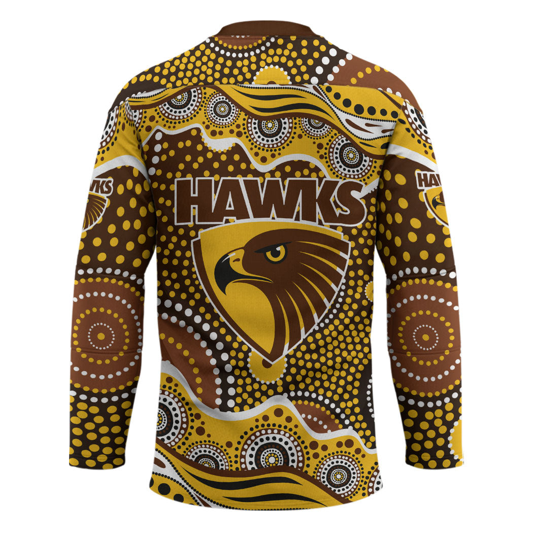 Hawthorn Hawks Hockey Jersey Aboriginal Dot Pattern - Football Mascot Heritage Pride