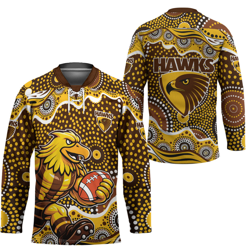 Hawthorn Hawks Hockey Jersey Aboriginal Dot Pattern - Football Mascot Heritage Pride