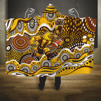 Hawthorn Hawks Hooded Blanket Aboriginal Dot Pattern - Football Mascot Heritage Pride