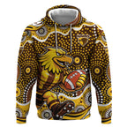 Hawthorn Hawks Hoodie Aboriginal Dot Pattern - Football Mascot Heritage Pride