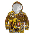 Hawthorn Hawks Kid Hoodie Aboriginal Dot Pattern - Football Mascot Heritage Pride