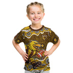 Hawthorn Hawks Kid T Shirt Aboriginal Dot Pattern - Football Mascot Heritage Pride