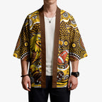 Hawthorn Hawks Kimono Aboriginal Dot Pattern - Football Mascot Heritage Pride