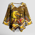 Hawthorn Hawks Kimono Sleeve Blouse Aboriginal Dot Pattern - Football Mascot Heritage Pride