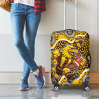 Hawthorn Hawks Luggage Cover Aboriginal Dot Pattern - Football Mascot Heritage Pride