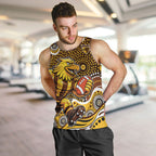 Hawthorn Hawks Men Tank Top Aboriginal Dot Pattern - Football Mascot Heritage Pride