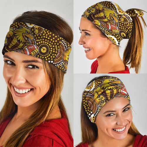 Hawthorn Hawks Neck Gaiter Aboriginal Dot Pattern - Football Mascot Heritage Pride