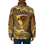 Hawthorn Hawks Padded Jacket Aboriginal Dot Pattern - Football Mascot Heritage Pride