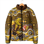 Hawthorn Hawks Padded Jacket Aboriginal Dot Pattern - Football Mascot Heritage Pride