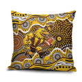 Hawthorn Hawks Pillow Cover Aboriginal Dot Pattern - Football Mascot Heritage Pride