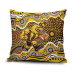 Hawthorn Hawks Pillow Cover Aboriginal Dot Pattern - Football Mascot Heritage Pride