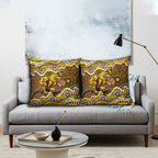 Hawthorn Hawks Pillow Cover Aboriginal Dot Pattern - Football Mascot Heritage Pride