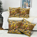 Hawthorn Hawks Pillow Cover Aboriginal Dot Pattern - Football Mascot Heritage Pride