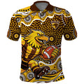 Hawthorn Hawks Polo Shirt Aboriginal Dot Pattern - Football Mascot Heritage Pride