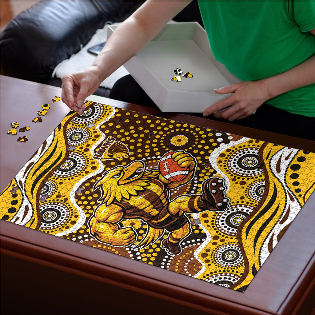 Hawthorn Hawks Puzzle Aboriginal Dot Pattern - Football Mascot Heritage Pride
