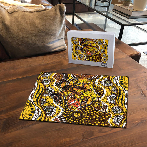 Hawthorn Hawks Puzzle Aboriginal Dot Pattern - Football Mascot Heritage Pride