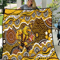 Hawthorn Hawks Quilt Aboriginal Dot Pattern - Football Mascot Heritage Pride