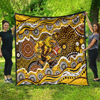 Hawthorn Hawks Quilt Aboriginal Dot Pattern - Football Mascot Heritage Pride