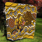 Hawthorn Hawks Quilt Aboriginal Dot Pattern - Football Mascot Heritage Pride