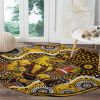 Hawthorn Hawks Round Carpet Aboriginal Dot Pattern - Football Mascot Heritage Pride
