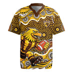Hawthorn Hawks Rugby Jersey Aboriginal Dot Pattern - Football Mascot Heritage Pride