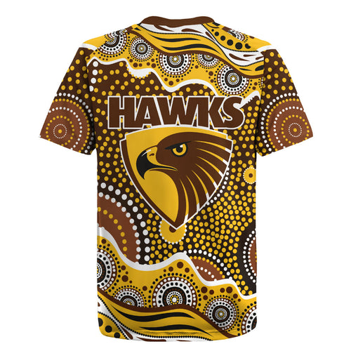 Hawthorn Hawks Rugby Jersey Aboriginal Dot Pattern - Football Mascot Heritage Pride