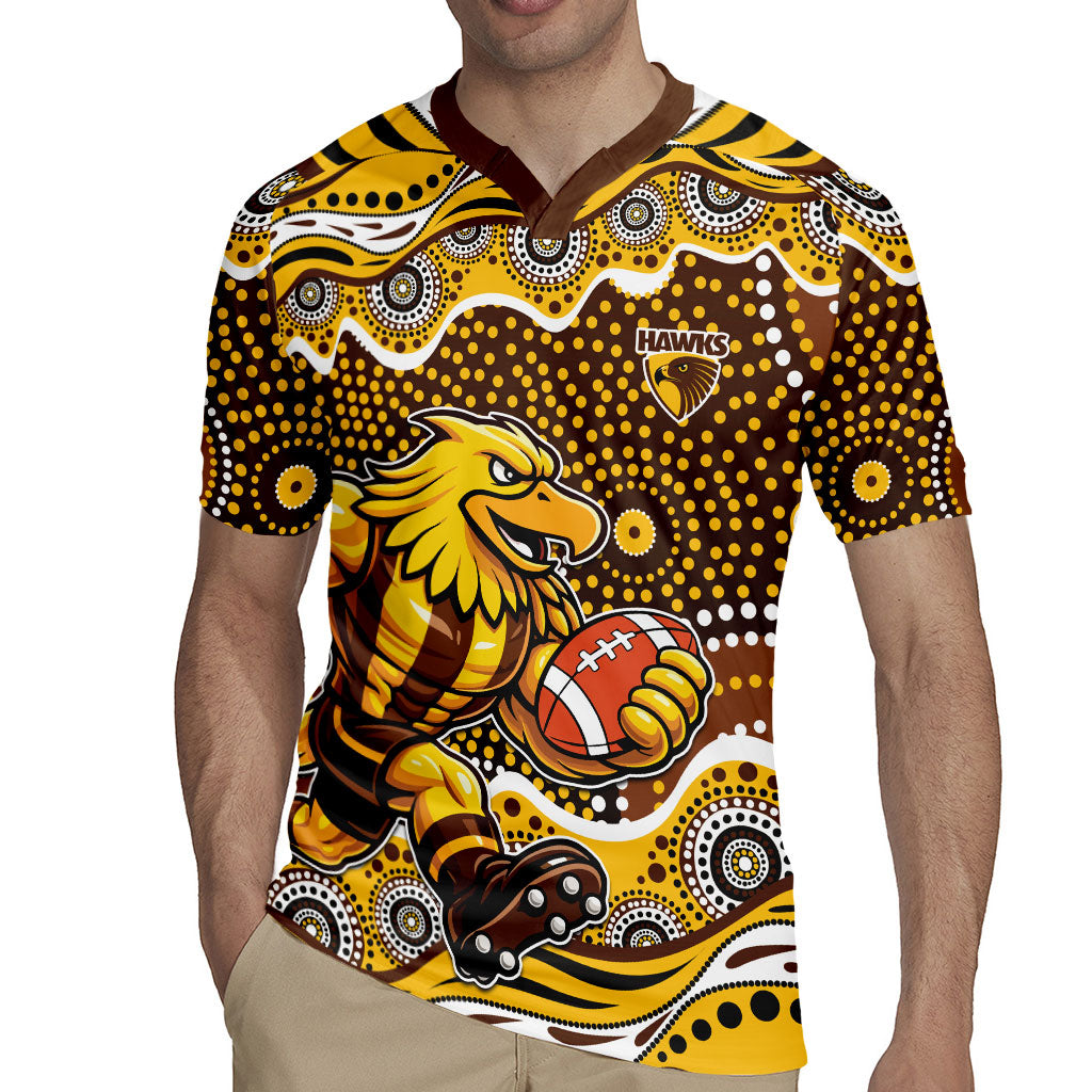 Hawthorn Hawks Rugby Jersey Aboriginal Dot Pattern - Football Mascot Heritage Pride