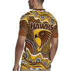 Hawthorn Hawks Rugby Jersey Aboriginal Dot Pattern - Football Mascot Heritage Pride