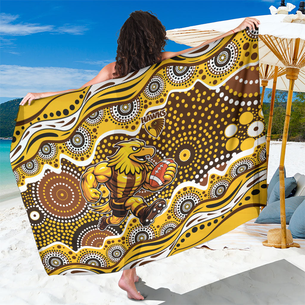 Hawthorn Hawks Sarong Aboriginal Dot Pattern - Football Mascot Heritage Pride