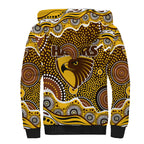 Hawthorn Hawks Sherpa Hoodie Aboriginal Dot Pattern - Football Mascot Heritage Pride