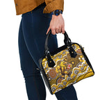 Hawthorn Hawks Shoulder Handbag Aboriginal Dot Pattern - Football Mascot Heritage Pride