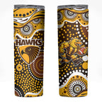 Hawthorn Hawks Skinny Tumbler Aboriginal Dot Pattern - Football Mascot Heritage Pride