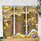 Hawthorn Hawks Skinny Tumbler Aboriginal Dot Pattern - Football Mascot Heritage Pride