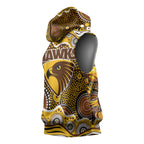 Hawthorn Hawks Sleeveless Hoodie Aboriginal Dot Pattern - Football Mascot Heritage Pride